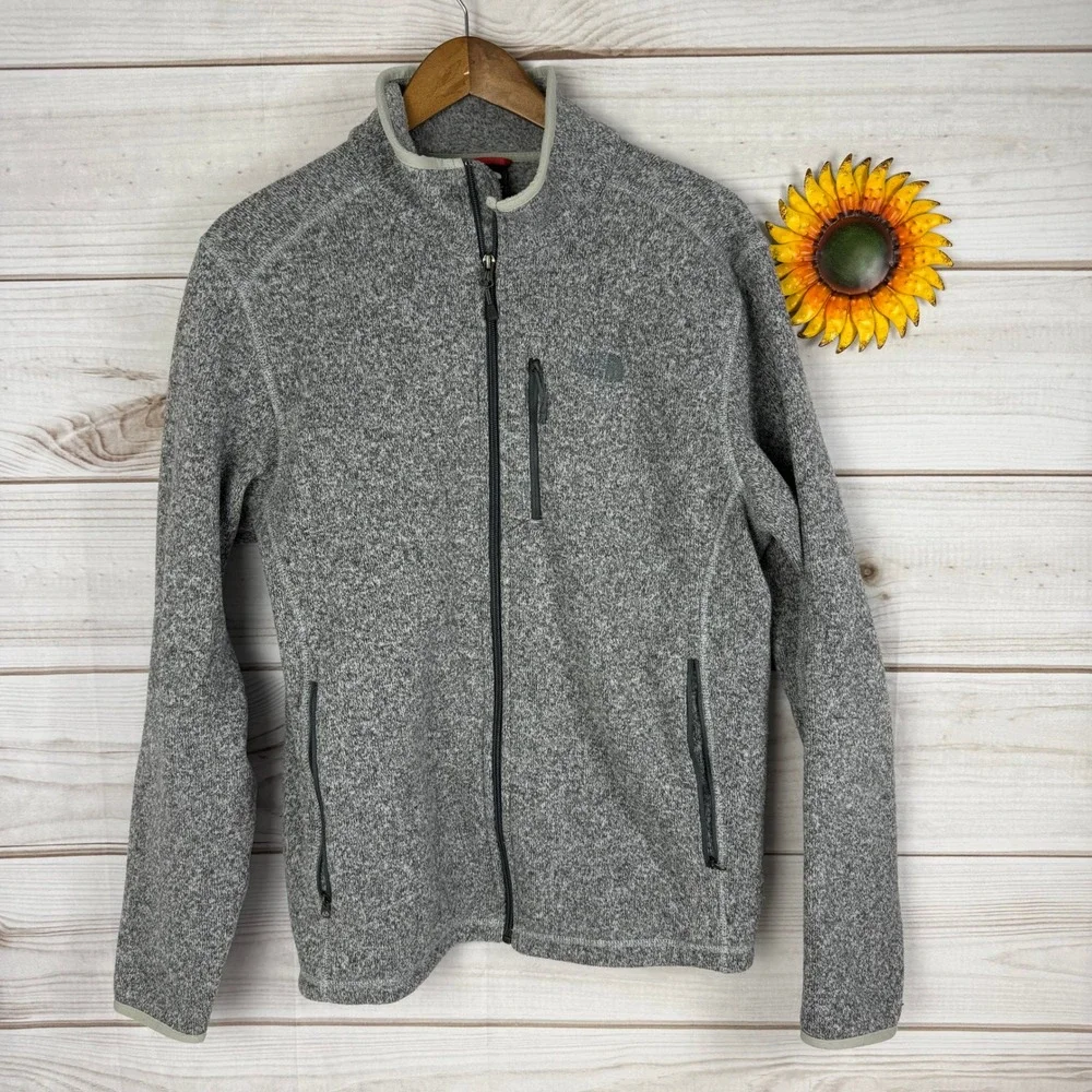 The North Face Mens Gray Full Zip Sweater Fleece Jacket Outdoor‎